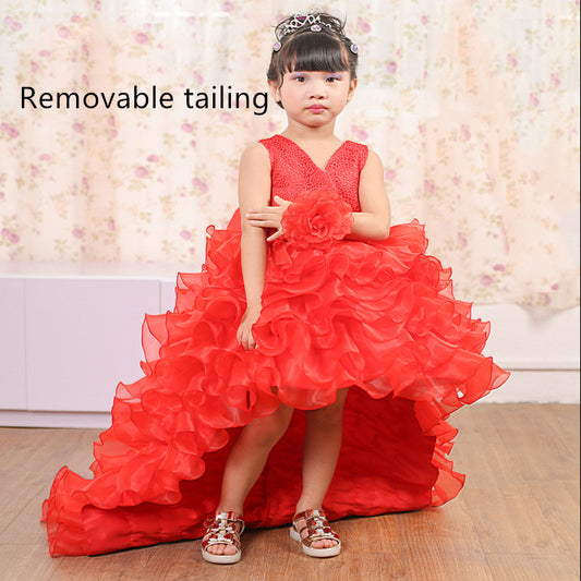 Trailing dress flower girl tuxedo small dress