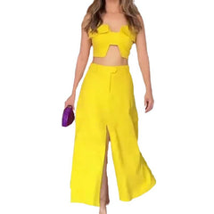 High Waist Wide Leg Dress Suit Women