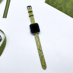 Printed With Green Leather Strap