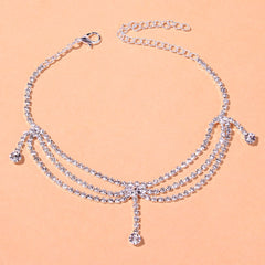 Women's Trendy Rhinestone Multi-layer Anklet