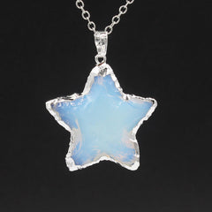 Star Moon Faceted Pendant White Crystal