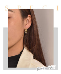 Retro Easy Matching Double Ring Stud Minority Simple Micro Inlaid White Zirconium Delicate Earrings