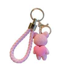 Cartoon Love Heart Little Bear Doll Keychain Internet Celebrity Cute Pendant