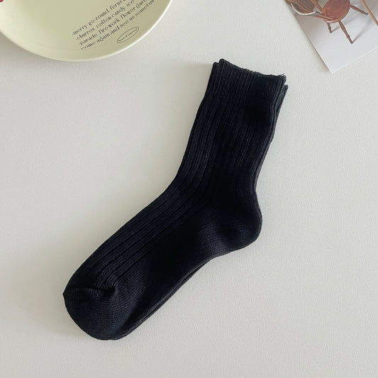 Thick Thread Women's Thickened Keep Warm Pure Color Tube Socks