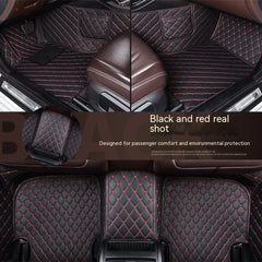 Car Foot Mat Fully Surrounded By Leather Floor Mat