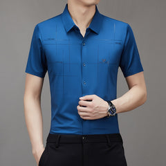 Summer New Men's Short-sleeved Shirt Seamless Business Shirt