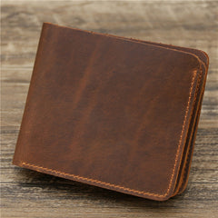 Men's Wallet Leather Wallet Retro Rough Tri-fold First Layer Cowhide