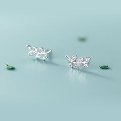 S925 Silver Mori Style Sweet And Simple Branch Bud Earrings