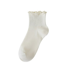 Women's Spring And Summer Cotton Socks Solidcolor Mid-calf Length