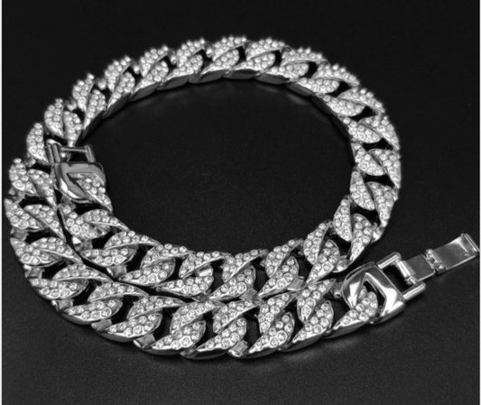 Full Diamond Cuban Chain Men's Bracelet Domineering Cool Trendy Bracelet