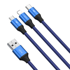 Rapid Series 3 In 1 Cable  For IP Plus Micro Plus Type C Dark Blue