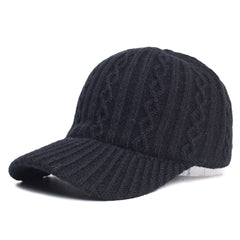 Knitting Wool Baseball Cap Korean Warm Solid Color Light Plate Peaked Cap