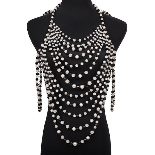 Retro Multi-layer Pearl Body Chains