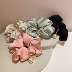 Simple Solid Color High-grade Texture Elegant Low Ponytail Headdress Flower Hair Ring