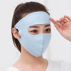 Summer ice silk breathable mask female sunscreen full face mask