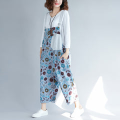 Do The Old Cowboy Washed Stitching Printing Japanese Suspender Pants