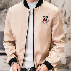 Men's Fashion Casual Embroidered Coat Jacket Top