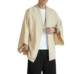 Chinese Style Solid Color Summer Thin Cotton Linen Coat Cardigan