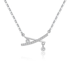 Women's Sterling Silver Cross Zircon Necklace