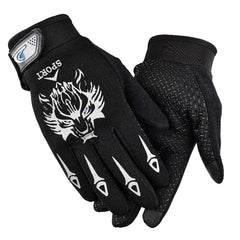 Men's Wolf Head Half Finger Riding Fitness Outdoor Sports Fingerless Gloves