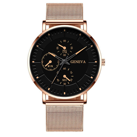 Korean Fashion Watch Men's Mesh Strap Simple