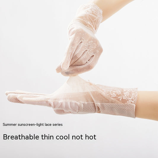 Lightweight Breathable Lace Sun Protection Gloves