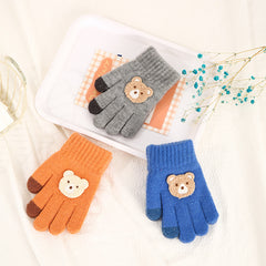 Children's Five Finger Knitting Wool Gloves