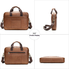 Men's Official Document Leather Casual Computer Bag Shoulder Crossbody