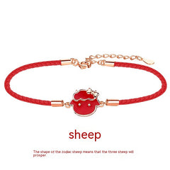 Zodiac Red Rope Bracelet For Women