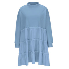 Women's Stitching Loose-fitting Pleated Sweater Dress