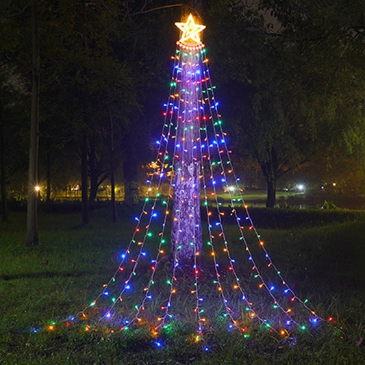 LED Five-pointed Star Waterfall Light To Decorate The Courtyard Outdoor