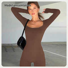 Women's Fashion Simple Solid Color Bodysuit