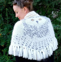 Women's Knitted Wool Owl Shawl