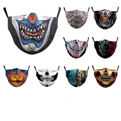 Digital Printing Wansheng Ghost Face Skull Double-layer Dust Mask