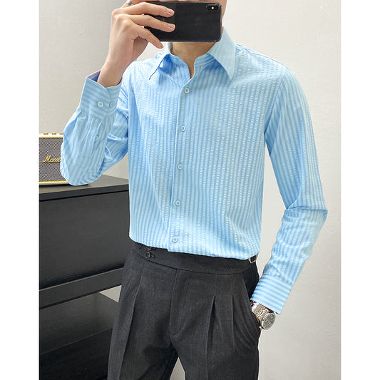 High-grade Modal Anti-wrinkle Fabric Striped Shirt For Men