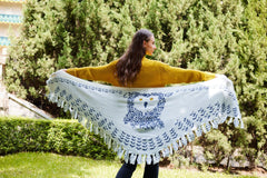 Women's Knitted Wool Owl Shawl