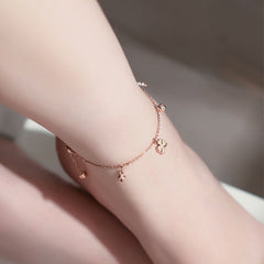 Titanium Steel Clover Bell Anklet Female Will Ring Ancient Style Ins Niche Design Jewelry