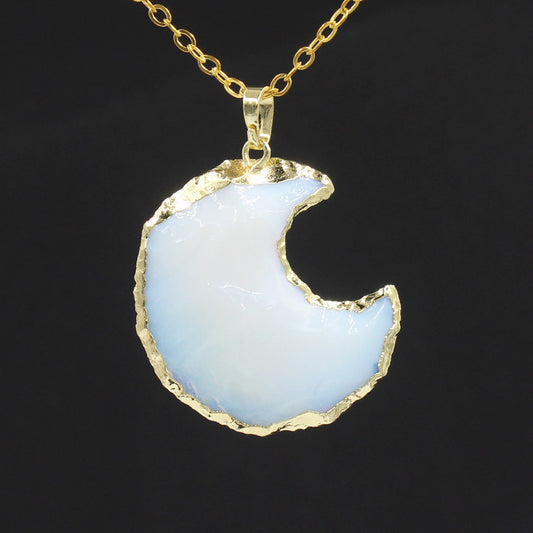 Star Moon Faceted Pendant White Crystal