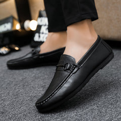 Casual Men's Solid Color Synthetic Leather Shoes