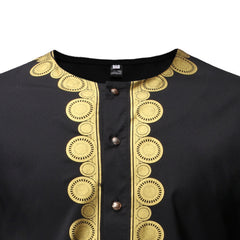 Men's Casual Long-sleeved Polyester Shirt Bronzing