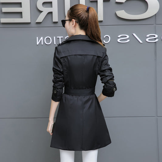 Slim Women Trench Coat Plus Size Mid-length