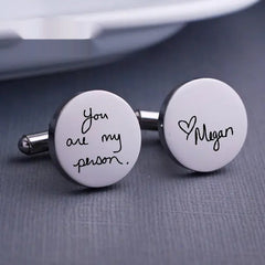 Men's Suit High-grade Cufflinks Engraved Name Pattern Cufflinks