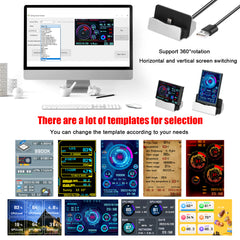 3.5-inch Computer Small Secondary Screen IPS Full View USB Chassis Monitor Date Display