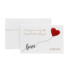 Solid Red Heart Greeting Card with Envelopes Romantic Letter I Love You Forever