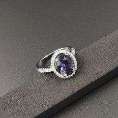 Luxury Zircon Round Crystal Ring