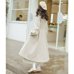 Women's French-style Retro Mid-length Waist Slimming Woolen Skirt Coat