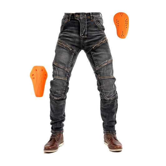 Men's And Women's High-elastic Motorcycle Jeans