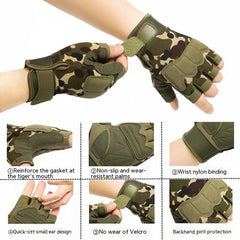 Men's And Women's Camouflage Short Finger Outdoor Sports Motorcycle Riding Gloves