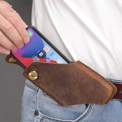 Simple Fixed Head Layer Cowhide Phone Small Cross Bag