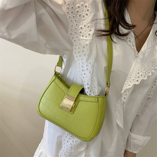 Crossbody Shoulder Underarm Solid Color Casual Small Square Bag